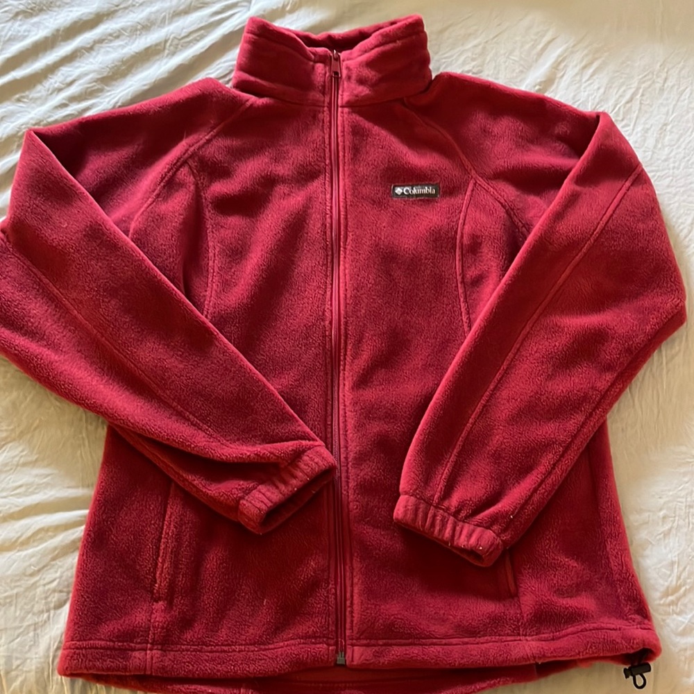Columbia Fleece Jacket Red Size L. Great condition.